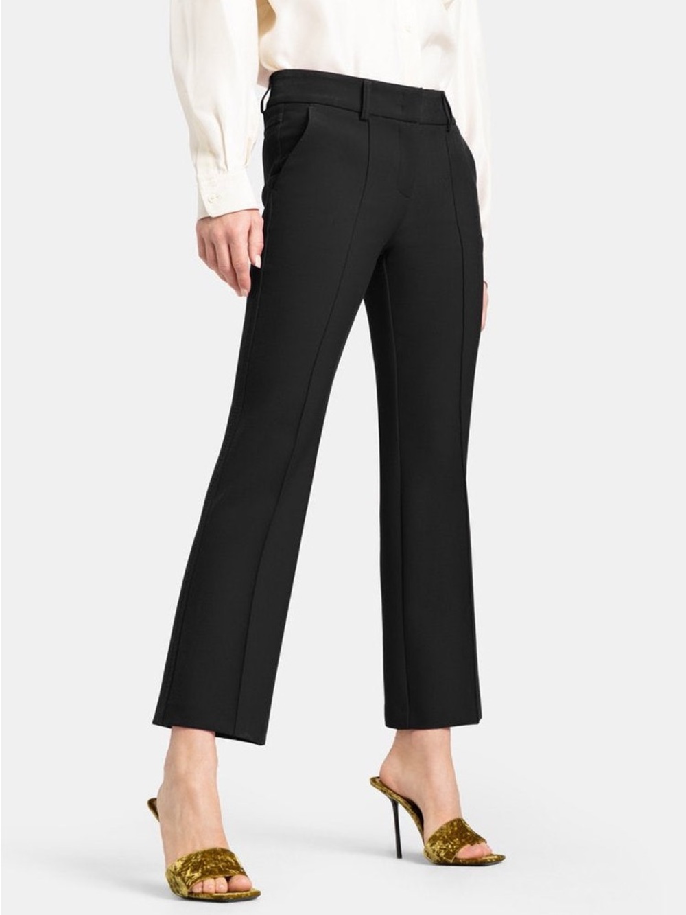 Cambio Black Farah Center Seam Kick Flare Ankle Trousers - US 10